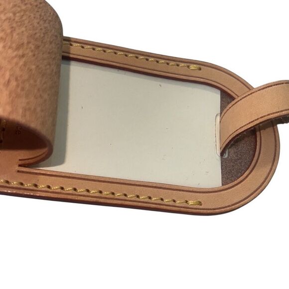 Louis Vuitton Brown Leather Travel Luggage Tag - Picture 3 of 7